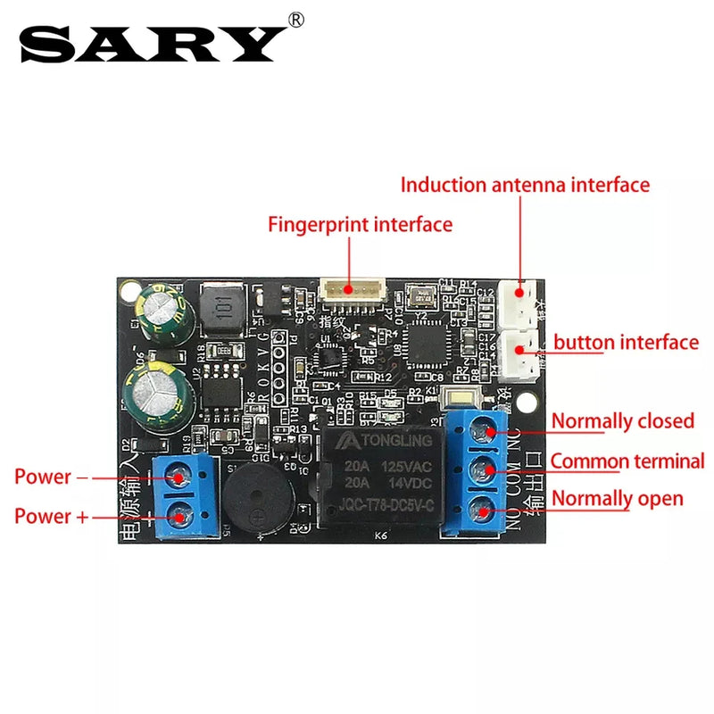 Fingerprint identification control board mobile phone NFC induction relay motherboard IC card 13.56mhz access controller