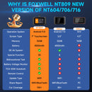 FOXWELL NT809 OBD2 All System Car Diagnostic Tool Code Reader Bidirectional Scanner 30+ Reset Scan Tools OBD2 Automotive Scanner