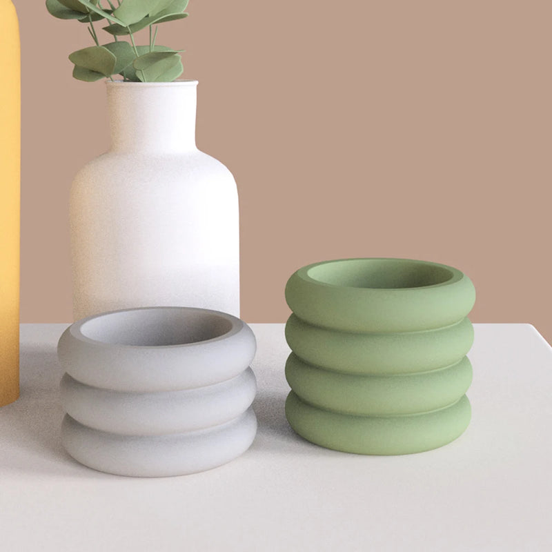 Concrete Flowerpot Silicone Mold European style Simple Plant Pot molds Cement gardening Tools making concrete pot mold