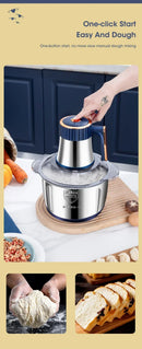 Multifunctional Kitchen Electric Chopper 5L EU Large Capacity Stainless Steel Meat Grinder Food Processing Machine
