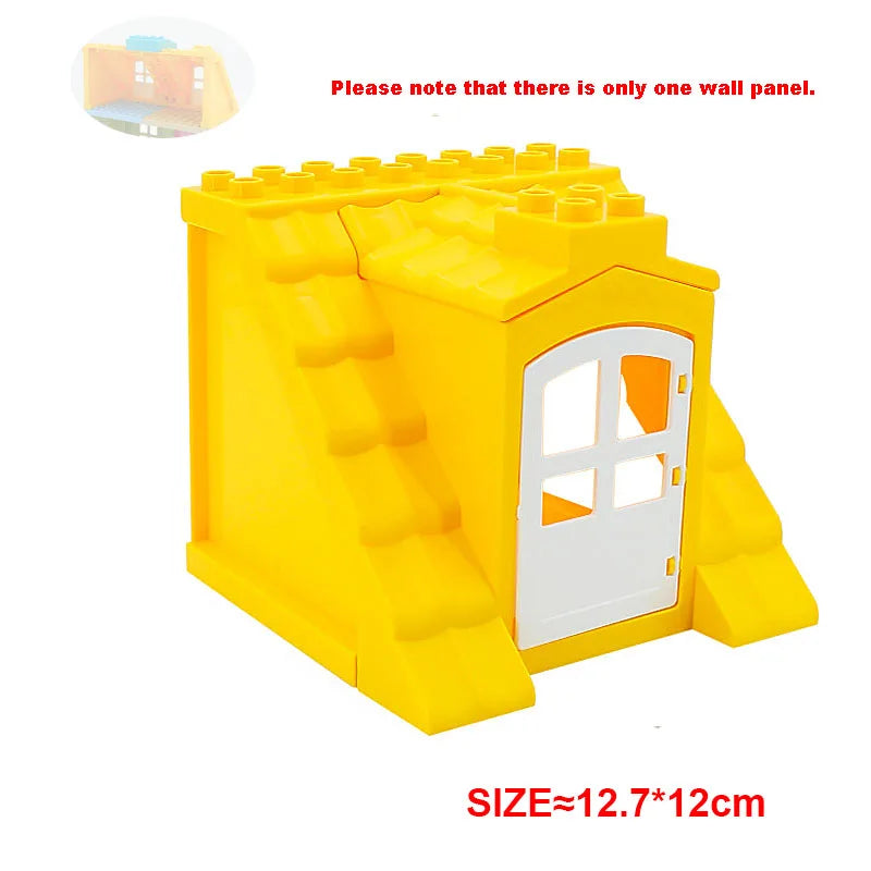 Large Building Block Assembly Accessories DIY Roof Wall Guardrail House City Farm Playground Series Set Gift Toys for Children