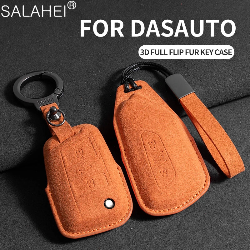 Suede Car Key Case Cover Fob For VW Volkseagen Polo Golf Magotan Beetle Tiguan Passat 2017 Skoda Superb Kodiaq Octavia Accessory