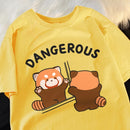 Sisters Tops Raccoon Looking in The Mirror T Shirt Casual Breathable Street Hip Hop Tops Cool Oversized Women T-Shirt