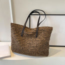 Straw Woven Tote Bags Casual Large Luxury Design Capacity Handbag Beach Shoulder Simple Women's Bag Shopping Summer bolsos