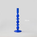 Blue Glass Candlesticks for Wedding Birthday Holiday Home Decoration Morden Decorative Glass Candle Holder 1PC