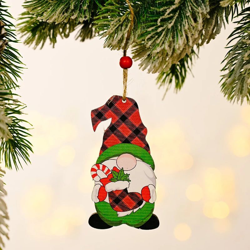 Christmas Wooden Pendant santa car pattern Xmas Tree Hanging Ornaments Christmas Decorations for Home Navidad Gift New Year 2023