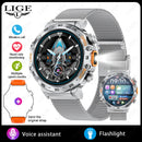 Original LIGE Smart Watch 1.53'' HD Screen Life Waterproof Sport Fitness Watches Flashlight New Men Smartwatch For Andriod IOS
