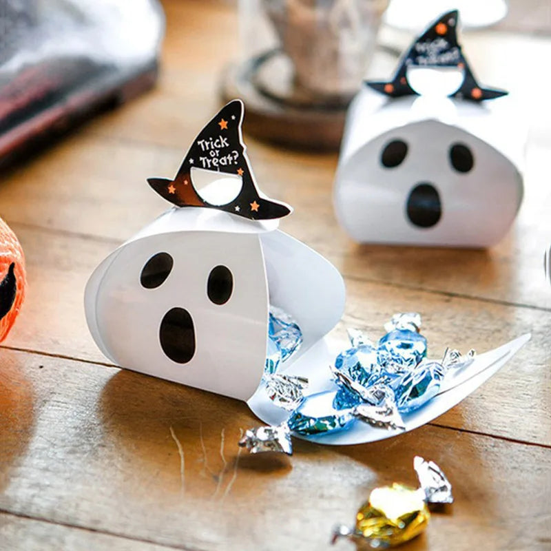 Halloween Candy Box Trick or Treat Pumpkin ghost Cookies Goodie Boxes Kids favors Gift Box Halloween Party Decoration Pack bags