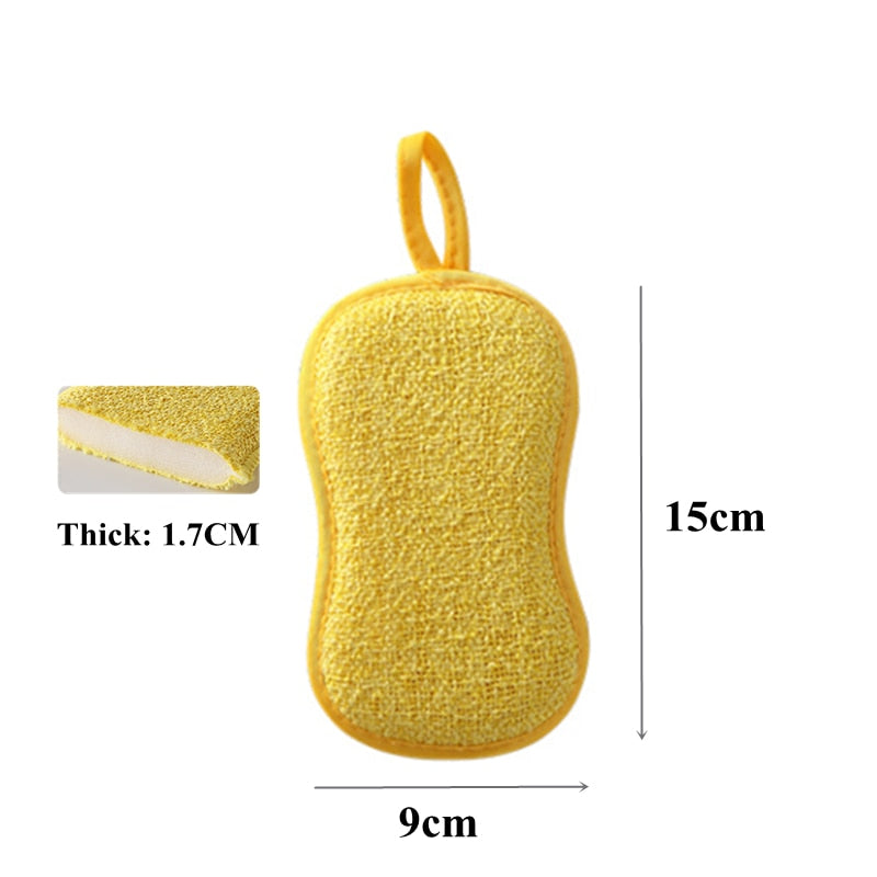 5/10/20/30PCS Dishwashing Sponge Non-Scratch Microfiber Magic Sponge Non Stick Pot Dishcloth Kitchen Gadgets Cleaning Utensils