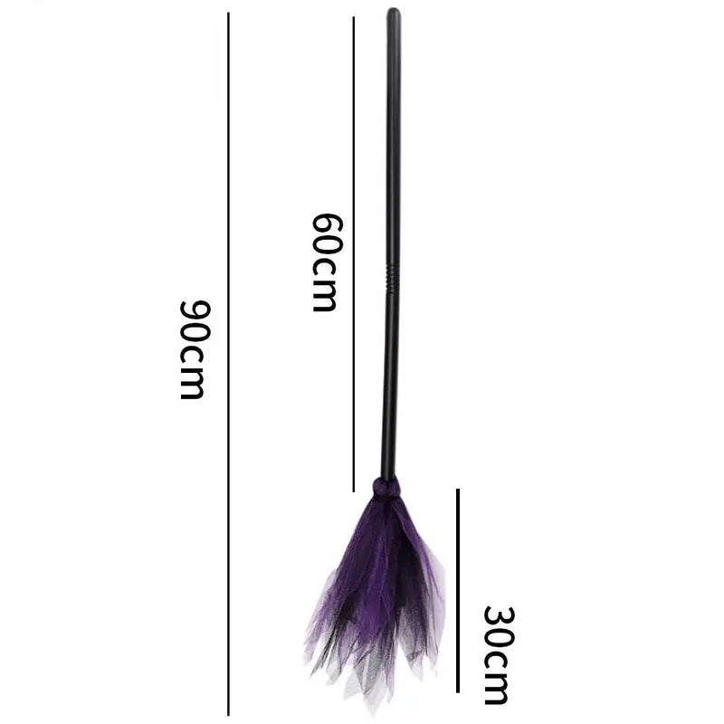 Halloween Party Witch Broom Kids Plastic Cosplay Flying Broomstick Props For Masquerade Halloween Cosplay Costume Accessories