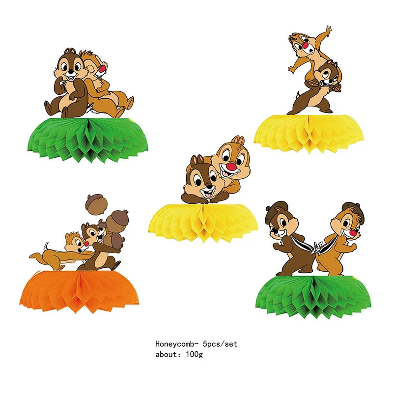 Disney Chip 'n' Dale Theme Birthday Party Festival Celebration Disposable Tablecloth Straw Decoration Baby Shower Packing Supply