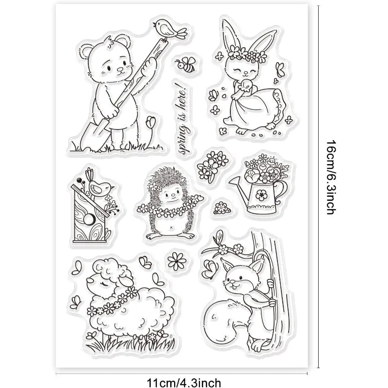Easter Themed Silicone Clear Stamps Transparent Stamps for Birthday Valentine's Day Party Cards Making DIY Scrapbooking