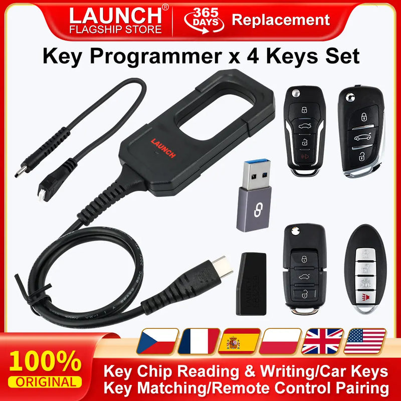 LAUNCH X-431 Car Key Programmer x 4 Keys Set Key Chip Work With X431 PAD V 5 IMMO ELITE IMMO PLUS PRO3 ACE PRO TT PRO3S+ELITE