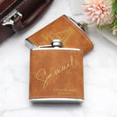 Personalized Logo Leather Hip Flask Set Birthday Father's Day Gift Custom 6oz Flask Wedding Favors Groom Groomsman Best Man Gift