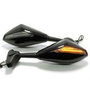1 Pair Motorcycle LED Turn Signal Mirrors For HONDA CBR600RR 1000RR 500R SUZUKI SXR1000 Hayabusa SV650S GSXR600 GSXR750