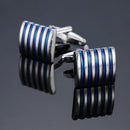 Luxury men's French shirt cufflinks classic round blue black stars rudder cuff buttons suit accessories jewelry gifts wholesale