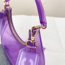 Fashion Half Moon Shoulder Bag For Women 2025 Summer Waterproof PVC Transparent Crossbody Bag 8 Colors Jelly Mobile Phone Purse