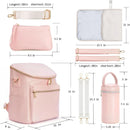 Diaper Bag Backpack, Fashion Leather Mommy Backpacks, Travel Baby Diaper Bags with in Bag Organizer and Changing Pad