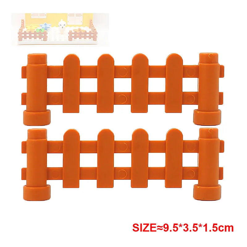 Large Building Block Assembly Accessories DIY Roof Wall Guardrail House City Farm Playground Series Set Gift Toys for Children