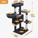 Height 120CM Cat Tree Condo for Indoor Multi-Layer Cat Tower with Self Groomer Sisal Scratching Posts Large House Hummock Perch