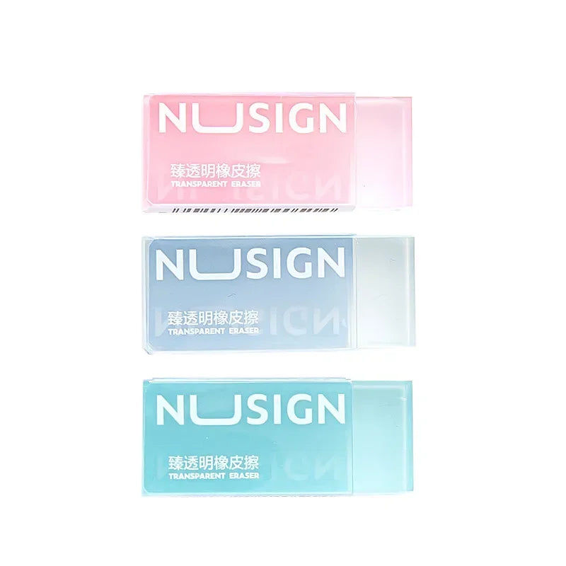 Cute Erasers Transparent Visiable Eraser Ins Simplicity Solid Color Eraser Soft Wipe Clean Eraser Lovely Stationery Supplies