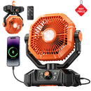 The Boreal Breeze | 20000mAh Portable Camping Fan with LED Lantern & Remote