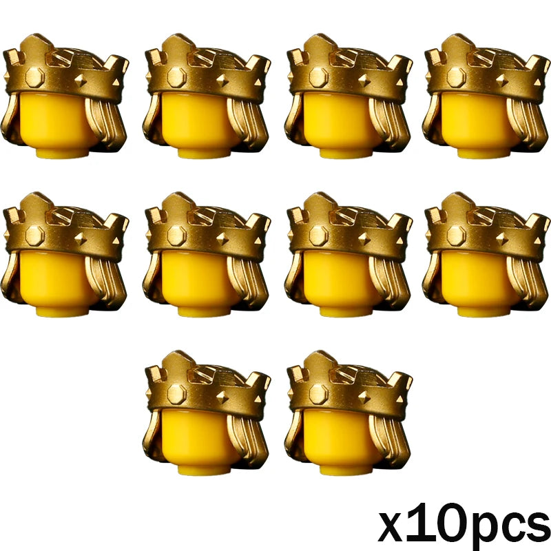 MOC Medieval Accessories Series Building Blocks Military Army Soldier Armour Shield Helmet Sword Crown Weapon Knight Bricks Toys