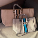 Personalised Chain Monogram Canvas Tote Bag Shoulder Bag Ladies custom bags for women chain Bridesmaids Gifts For Her