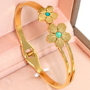 3Pcs/Sets Stainless Steel Clover Flower Bracelet For Women Leisure Wedding Jewelry Party Holiday Valentine's Day Female Gifts