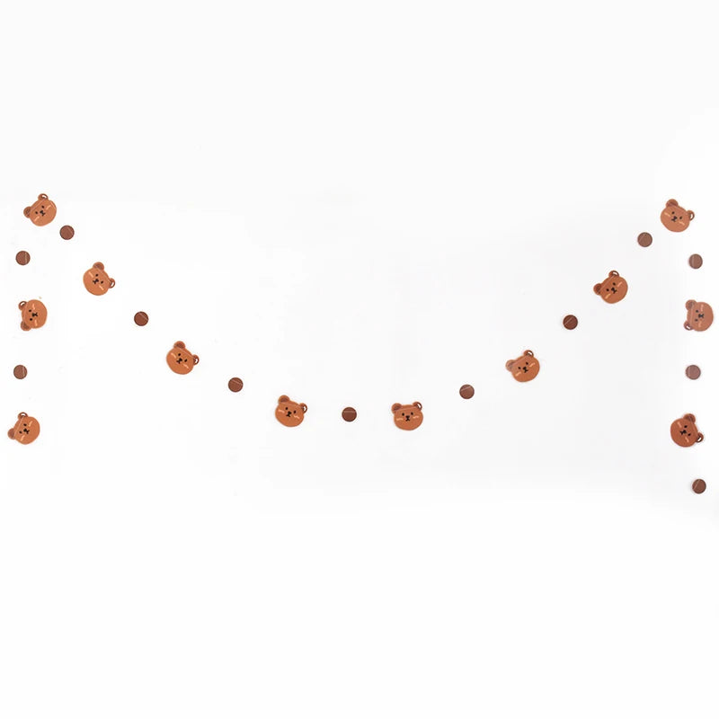INS Happy Birthday Letters Banner Kids 1st Birthday Party Brown Bear Paper Garland Flag Decoration Boy Girl Baby Shower Supplies