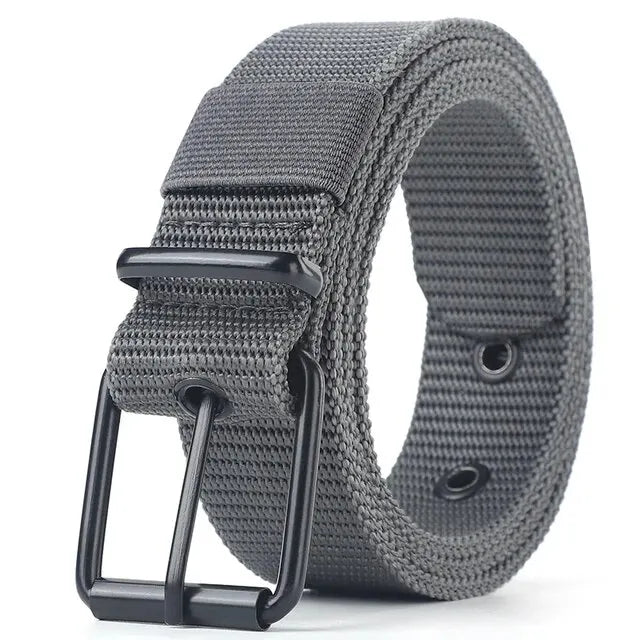 Men's Belt Porous Canvas Pin Buckle Leather Belt Outdoor Sports Belt Women's Trendy Eyelet Belt With Jeans Belt For Men Women