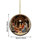 2024 Nativity Scene Hanging Ornaments Christmas Decoration Wall Hanging Jesus Angel Easter Christ Room Home Decorations