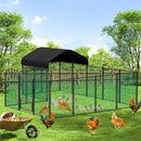 Heavy Duty XXL Chicken Run Coop Cage Walk In Coop Poultry Hen Rabbit Metal Kennel Hutch Pen with Waterproof UV Cover Outdoor