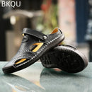 Men's Summer Leather Sandals Comfortable Massage Fashion Casual Non-slip Breathable Trendy Waterproof Wear-resistant Large Size