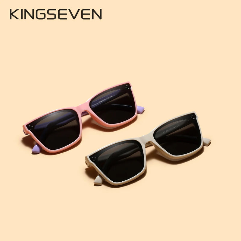 KINGSEVEN Brand Children Sunglasses polarized Girls Cat Design Glasses Decorative Sun Glasses For Boys Gafas De Sol UV400