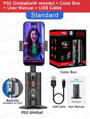 AXNEN AI Auto Following Gimbal Stabilizer 360 Rotation Phone Stand P02 Desktop Tracking Gimbal with Remote for Live Photography