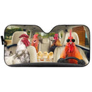 Windshield Car Sunshade Funny Animal Windshield Sun Shade Window  Cars Rooster Hen Folding Rays Sun Visor Protector Chicken