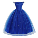 Uporpor Girls Cinderella Princess LED Light Up Dress for Christmas Birthday Party Cosplay Girl Costume Kids Fancy Blue Ball Gown