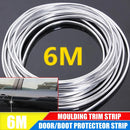 6M Car Door Chrome Moulding Trim Strip Edge Scratch Guard Protector Cover Strip Roll Chrome Styling Moulding Trim Strip