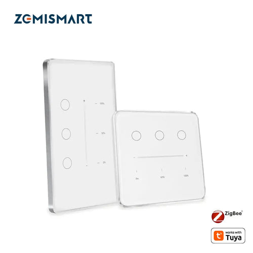Zemismart Zigbee EU US Dimmer Light Switch 3 Gang With Neutral Interruptor Work with Tuya Alexa Google Home Smart Life App