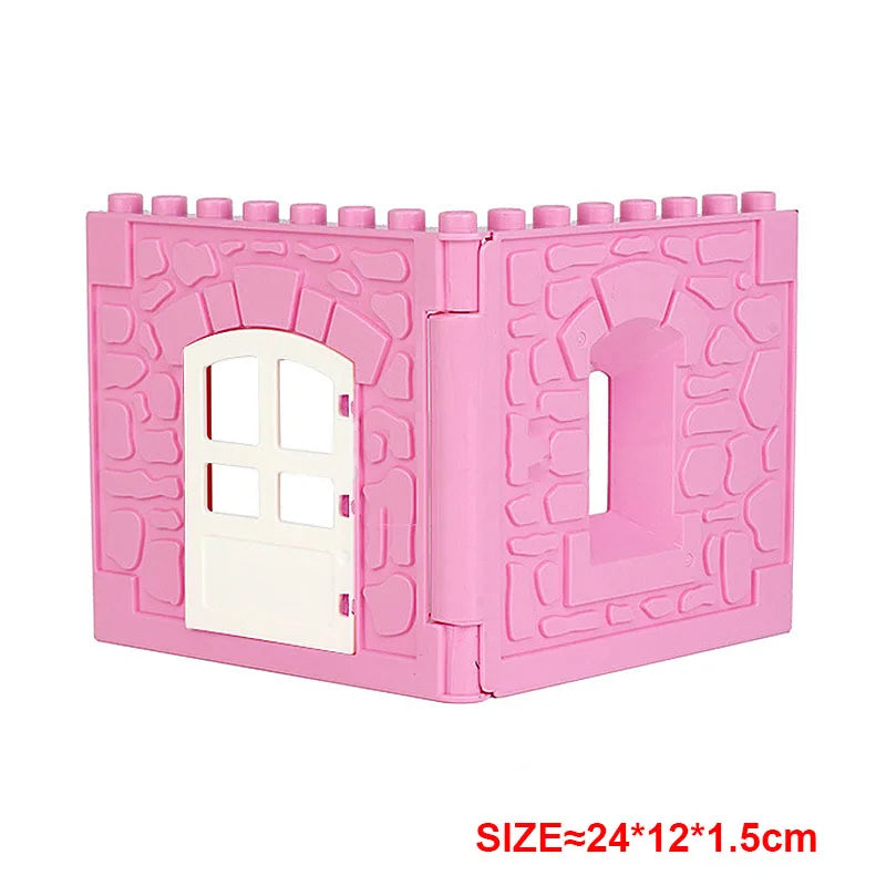 Large Building Block Assembly Accessories DIY Roof Wall Guardrail House City Farm Playground Series Set Gift Toys for Children