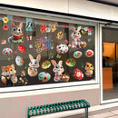 Easter Bunny Window Static Stickers Spring Flowers Living Room Window Glass Stickers Home Decorations Resurrection Day 2025