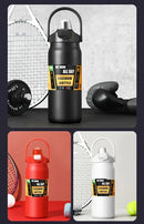 Portable Thermos with Straw Cold and Hot Thermal Mug Tumbler Coffee Cup Sports Vacuum Flasks 304 Stainless Steel Water Bottle