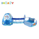IMBABY Spielzeugzelt Indoor-Bällebad 3-in-1 Kinderzelt Faltbarer Krabbeltunnel Outdoor-Campingzelt Kinderzimmer-Haus
