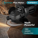 YOFIDRA 1200W 125MM Brushless Electric Angle Grinder Handheld Cordless Polishing Cutting Power Machine For 21V 18V Battery