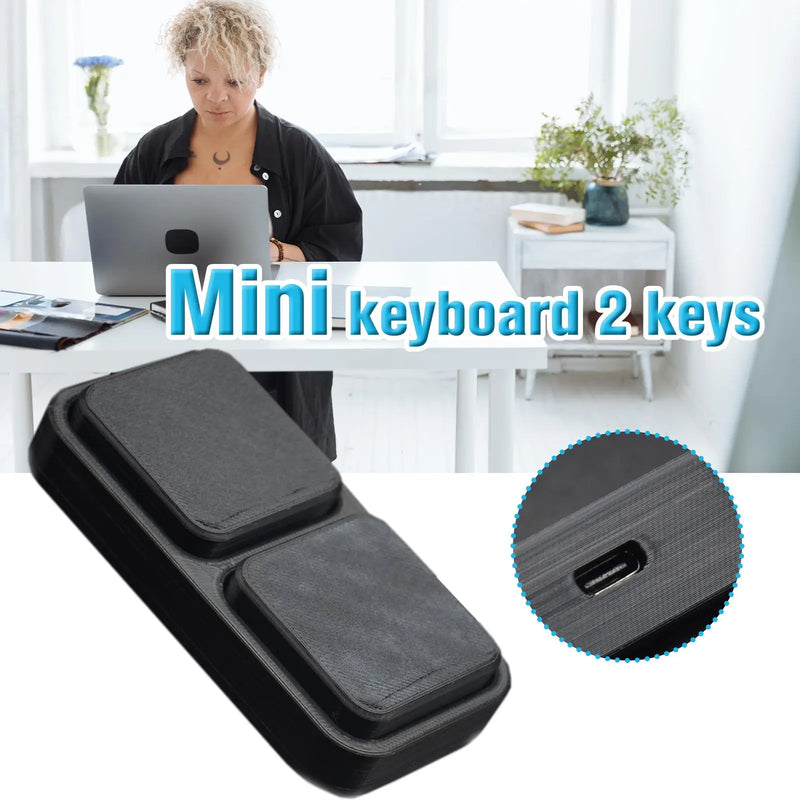 One Key USB Programmable Macro Keyboard For Windows Linux MacOS Hot Key Mouse One Key Button USB Mini 2 Key Keyboard Copy P I7S3