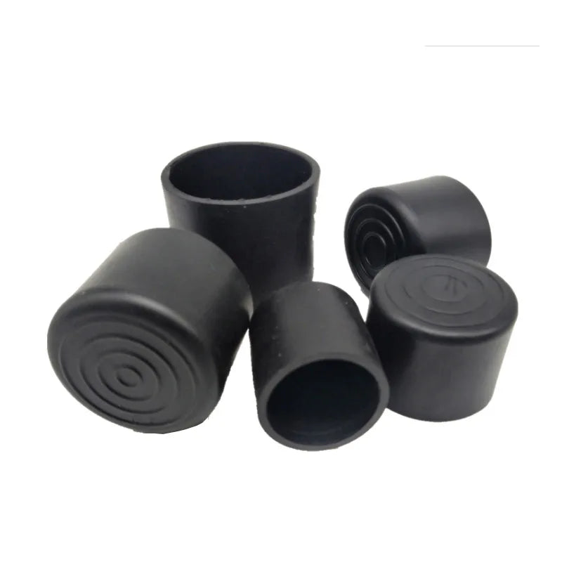 8PCS/Set Black Chair Table Feet Round Stick Pipe Tubing End Cover Caps PVC Rubber Mute Wear-Resistant Anti-Skid Outer Dia6-80mm