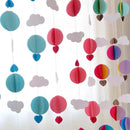 3D Clouds Love Hot Air Balloon Paper String Garland Banner Birthday Baby Shower Party Wall Background Hanging Wedding Decoration