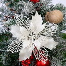 5pcs 9cm Large Artificial Flowers Christmas Tree Pendant Hollow Simulated Flower Christmas Decoration For Wedding Party New Year