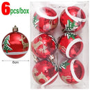 6cm Weihnachtsbaumkugel Bunte bemalte Kugeln Hängende Anhänger Ornamente Weihnachten Neujahr Party Heimdekoration Zubehör